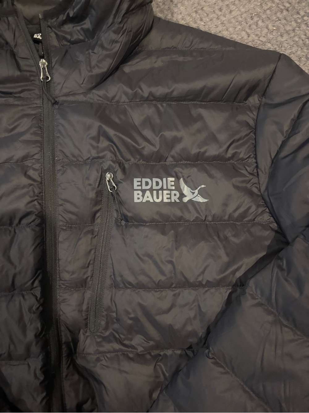 Eddie Bauer Black Quilted Hooded Puffer Jacket - Picture 2 of 5